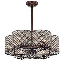 Warehouse Of Tiffany Linza 30 In Indoor Rustic Bronze Remote Controlled Fandelier Ceiling Fan With Light Kit Cfl 8421rb The Home Depot