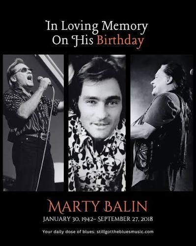 Remembering Marty Balin on His Birthday 🥀 Marty Balin was born on January  30, 1942, in Cincinnati, Ohio. He was a singer, songwriter, and musician.  He co-founded the band Jefferson Airplane, which