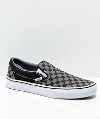 Black And White Slip On Vans Womens Vans Slip On Core Classics Checkerboard Black Pewter Mens Sz 8 5 Womens 10 Vans Slip On Black Slip On Shoes Vans Slip On