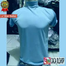 Kaos leher tinggi biasanya dari bahan yang lembut. Kaos Dalam Biru Muda Polos Kerah Leher Tinggi Shopee Indonesia