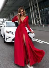 Red V Neck Long Evening Dress Uk Size 8 10 12 14 Bargain Price Uk Seller Fashion Clothing Maxi Dress With Sleeves Maxi Dress Evening Chiffon Evening Dresses