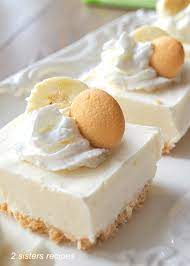 Cool quickly by placing pan in a bowl of ice water; No Bake Banana Pudding Icebox Bars 2 Sisters Recipes By Anna And Liz