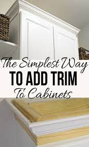 The Easiest Way To Install Crown Molding On Cabinets Kitchen Cabinets Makeover Cabinet Trim Diy Kitchen