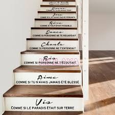 Pas Cher Escaliers Autocollants Stickers Francais Citation Cheris Ta Famille De Decoration Escalier Stickers Muraux Parement Mural