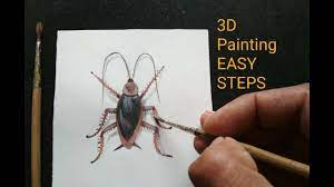 The skills you will learn here would be best utilized for sketching, drawing cartoons, or comic style art. Easy Learn Steps How To Draw 3d Cockroach Drawing With Color Paint Youtube