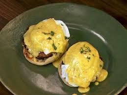 Eggs Benedict With Apple Sausage And Mustard Hollandaise Recipe Food Network Recipes Apple Sausage Eggs Benedict