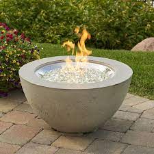 The Outdoor Greatroom Company Cove 29 Inch Round Propane Gas Fire Pit Bowl With 20 Inch Crystal Fire Burner Natural Grey Key Valve Control Bbqguys Natural Gas Fire Pit Gas