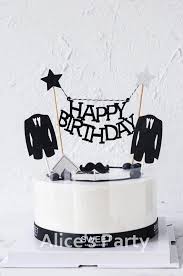 Cups, bags etc not included, you are purchasing stickers printed and. New Black Silver Star Happy Birthday Cake Topper Banner Gentleman Theme Birthday Party Baby Shower Cake Bunting Flag Photo Props Props Photo Props Partyprop Baby Aliexpress