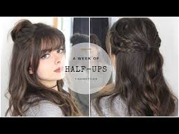 I planned a whole week of styles for you in this hair tutorial!easy heat less curls with flexi rods: A Week Of Half Ups 7 Hairstyles Youtube Hair Styles Diy Hairstyles Long Hair With Bangs