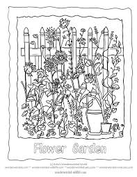 Printable deer jumping over the fence coloring page. Flower Garden Coloring Pages Beautiful Flower Garden Pictures To Color Garden Coloring Pages Coloring Pages Flower Garden Pictures