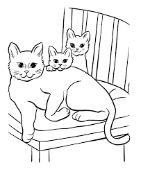 Kitty playing on the tree: Free Printable Cat Coloring Pages For Kids