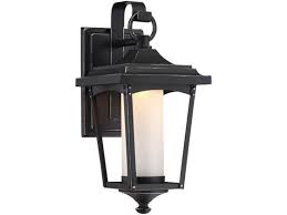 Satco Essex 11 Watt Dimmable Outdoor Led Wall Lantern With Etched Glass Sterling Black Essex 11w Dim Outdoor Lg Wall Lantern Bulbs Com