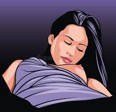 Het Gezicht Van Nice Van Vrouw Van Mijn Droom Vector Illustratie