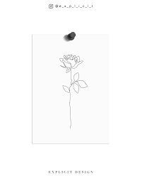 Rose Drawing Printable Abstract Minimalist Art Thin White Etsy Rose Drawing White Rose Tattoos Rose Line Art