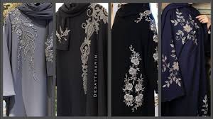 Black embroided abayas And Designer dubai styles burka collection ...