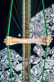Mackinac Bridge With Ice Pure Michigan Mackinac Bridge Drone Photography