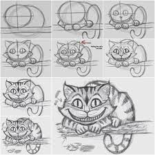The cheshire cat, from lewis carroll's iconic children's book, alice in wonderland, is a cultural touchstone. How To Draw The Cheshire Cat Easily