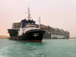 Suez canal is blocked by the ever given causing a huge traffic jam and supply chain disruptions. Nmdx6zvkxcemjm