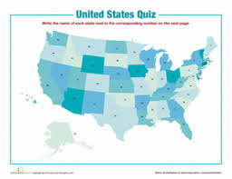 A map legend is a side table or box on a map that shows the meaning of the symbols, shapes, and colors used on the map. 50 States Quiz Worksheet Education Com