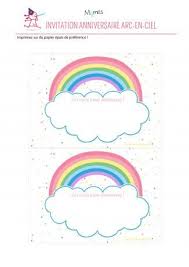 Invitation Arc En Ciel A Imprimer Carte Anniversaire A Imprimer Invitations Licornes Anniversaire Theme Licorne