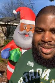 Find great deals on ebay for outdoor santa decoration. Arkansas Man Told To Remove Inflatable Black Santa In Racist Letter Daily Mail Online
