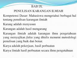 Jangan takut membuat penyesuaian, baik pada judul maupun pada tubuh karangan. Bab Ix Penulisan Karangan Ilmiah Kompetensi Dasar Mahasiswa Mengetahui Berbagai Hal Tentang Penulisan Karangan Ilmiah Karang Adalah Menyusun Karangan Ppt Download