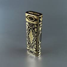 Beautiful Lighters Beautiful Cartier Lighter Solid 18k Gold Black Lacquer Hand Carved Lighter Jewelry Case Cartier