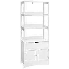 Target/furniture/white bathroom linen cabinet (184)‎. Vasagle Free Standing Linen Tower Bathroom Storage Cabinet Bookcase With 3 Open Shelves 1 Drawer And 1 Cupboard 23 6 X 12 8
