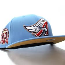 Anaheim Angels 50th Anniversary New Era 59fifty Fitted Hat Light Blue Ecapcity