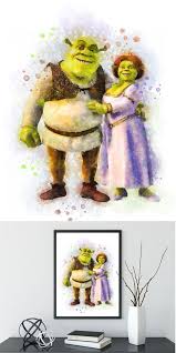 Shrek Print Shrek And Fiona Wall Art Shrek Printable Fiona Print Shrek Watercolor Fiona Printable Princess Fiona Poste Shrek E Fiona Fiona E Sherek Shrek