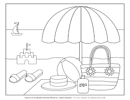 Coloring or colouring may refer to: Summer Coloring Page Parasol On The Beach Planerium