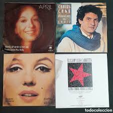 d-596. lote ep discos de vinilo. april, carlos