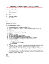 Fillable Online Employment Verification Letter For Stem Opt Extension Fax Email Print Pdffiller
