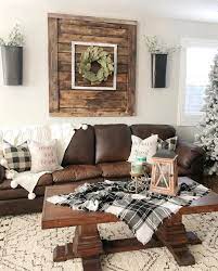 Farmhouse Christmas Living Room Brown Furniture Living Room Brown Couch Living Room Farm House Living Room