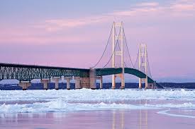 The bridge connecting michigan's two peninsulas reopened shortly after 5 p.m. Winter Mackinac Bridge By Dean Pennala Mackinac Bridge Mackinac Mackinac Island