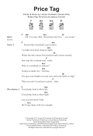 Many collaborations find the two parties never actually meeting up but jessie told mtv news she was determined that the pair would record the son. Price Tag Sheet Music Jessie J Ukulele