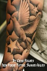 Half Sleeve Birds And Clouds Tattoo Pin On Tattoos I Want