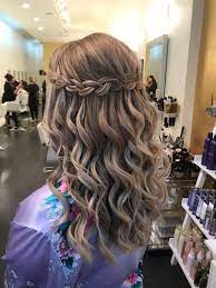 This Waterfall Braid With Gentle Waves Is The Perfect Wedding Prom Hairstyles Waterfall Braid Hairstyle Braided Hairstyles For Wedding Long Hair Styles