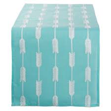 Union Rustic Opalo Embroidered Arrow Fletching Table Runner Embroidered Table Runner Design Imports Tablecloth Fabric