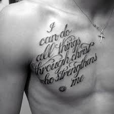 Some of the religious tattoos portray biblical stories as well. Bible Verse Religious Chest Tattoos
