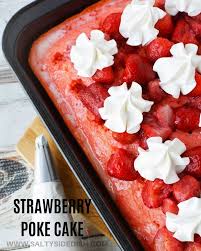 Strawberry Poke Cake With Sweetened Condensed Milk Strawberry Poke Cakes Poke Cake Recipe Condensed Milk Strawberry Cake Recipes