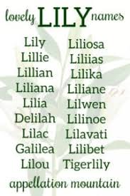 Lilibeth is an english name for girls. Lily Names Lilith Liliosa And Liliane Appellation Mountain