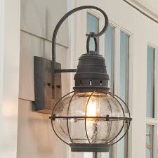 Seeded Glass Globe Outdoor Wall Lantern Large Shades Of Light