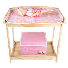 Hey Play Baby Doll Changing Table For 18 Dolls Stuffed Animals Wooden Diaper Station Changing Pad Storage Basket For Toys Accessories Brown A 80 Z00180404005 Buy Online In Bermuda At Bermuda Desertcart Com Productid