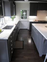 While commanding and bold, a white kitchen with dark floors is also a timeless design choice, and sure to age well with your home. Pin By Brooke Williams On Kitchen Pinterest Dark Grey Kitchen Painted Kitchen Cabinets Colors Grey Kitchens