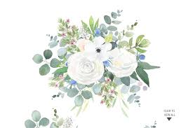 Rose And Thistle Clip Art Bundle Watercolor Flowers Art Bundle Floral Bouquets