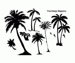Silhouettes of palm trees in many variants with one, two tree growing on the ground or are shown in the round frames. Palm Trees Free Vector Art Palm Tree Vector Palm Tree Silhouette Palm Tree Drawing