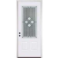 36 In X 80 In Right Hand 3 4 Lite Caspian 2 Panel Smooth Unfinished Fiberglass Prehung Front Door Sfcas4403068 The Home Depot