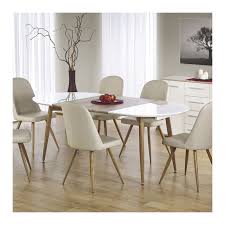 Une table salle à manger bois apportera de l'authenticité à votre séjour. Table A Manger Ovale Extensible En Bois Et Blanc Laque Chez So Inside