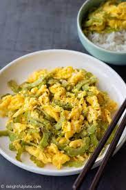 Vietnamese Bitter Melon Stir Fry With Eggs Delightful Plate Recipe In 2020 Bitter Melon Recipes Stir Fry Stir Fry With Egg